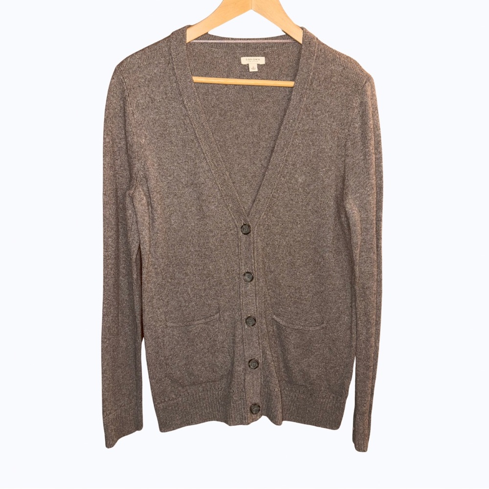7️⃣Sonoma Brown Cardigan Sweater